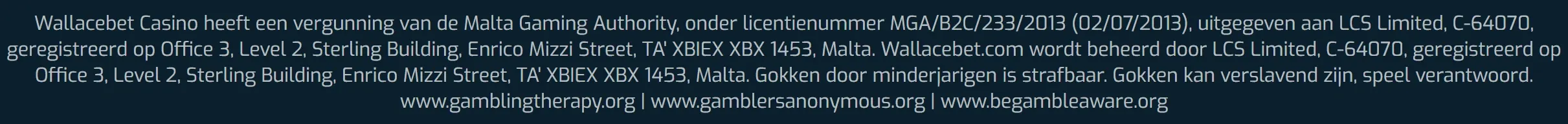 Wallacebet Casino Beveiliging en Licenties